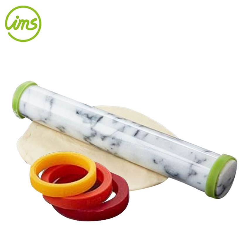 Marble Rolling Pin with Silicone Guide Rings